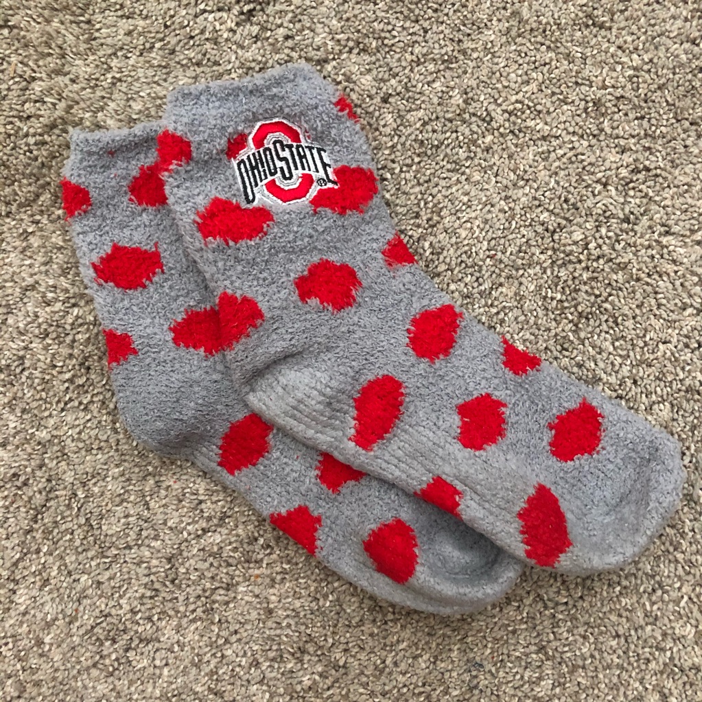 Ohio State University Buckeyes Fuzzy Socks Osu